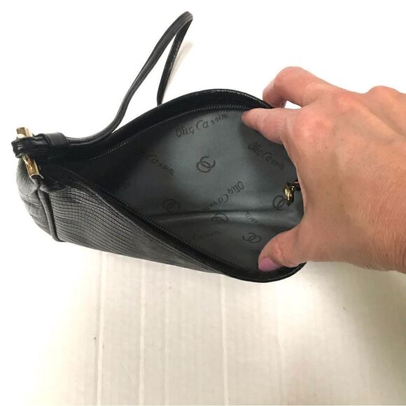 Vintage Oleg Cassini faux leather black lizard print Crossbody bag - Picture 5 of 5